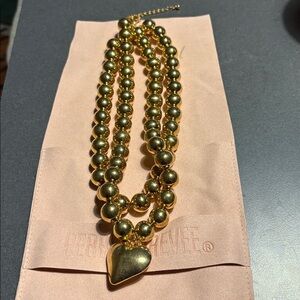 Pebby Forevee Gold Beaded Heart Necklace